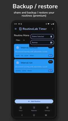 Share and backup / restore your routines (premium)